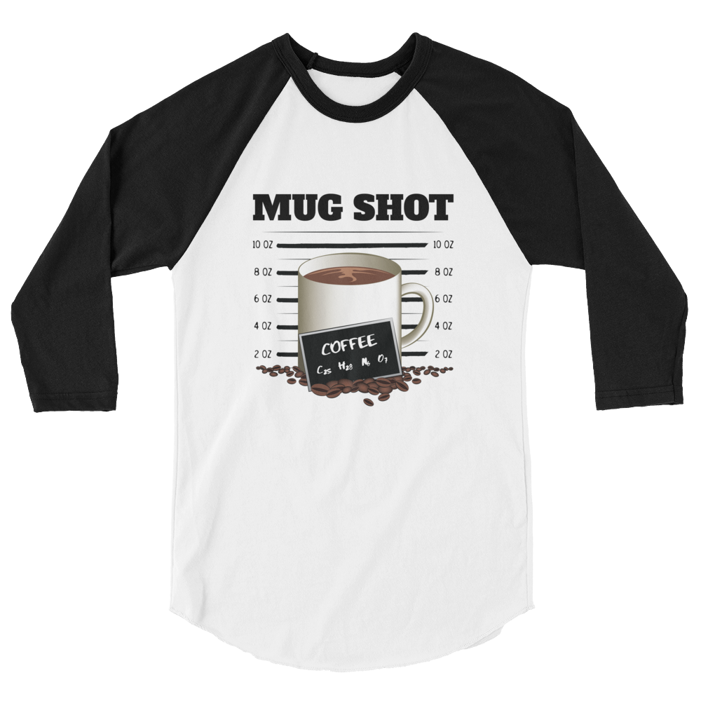 3/4 Sleeve Raglan Shirt with "Mug Shot" Design