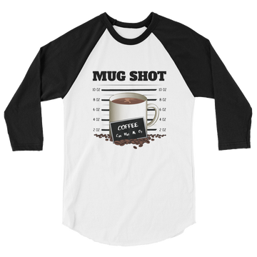 3/4 Sleeve Raglan Shirt with "Mug Shot" Design