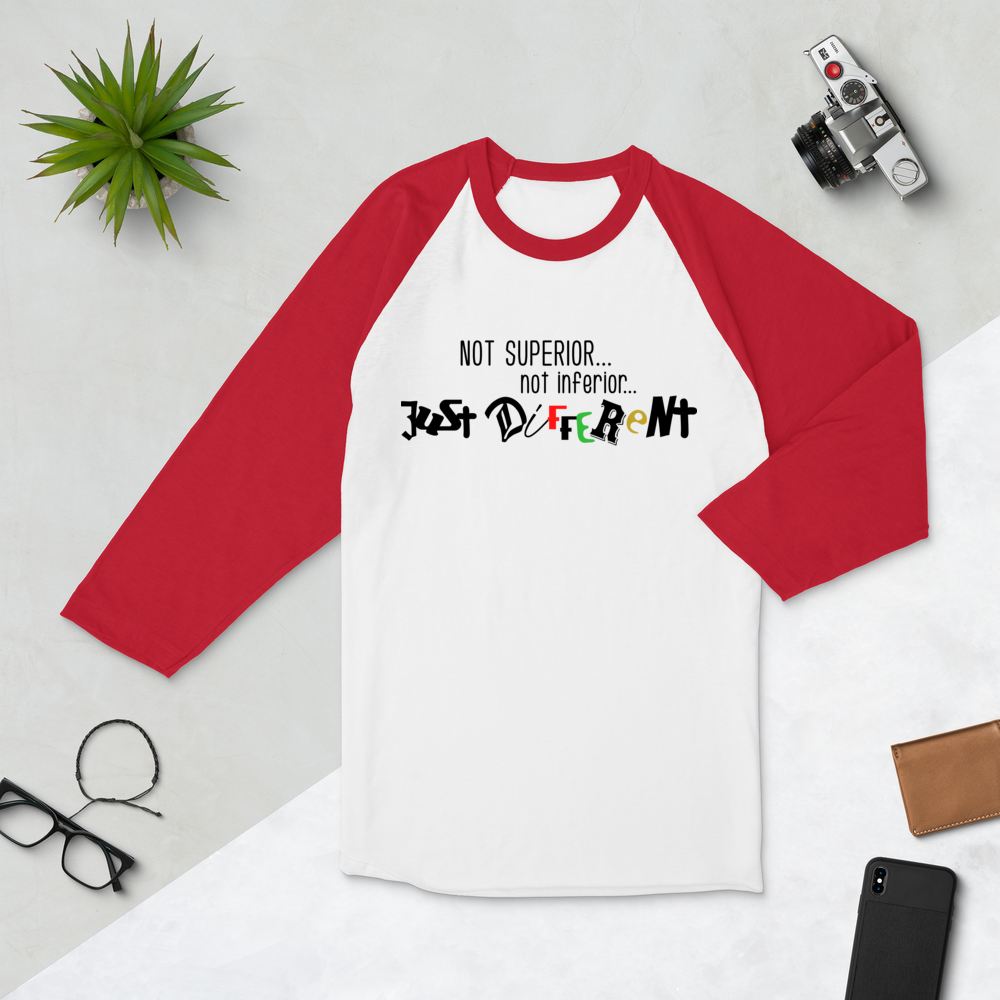 3/4 Sleeve Raglan Shirt with "Just Different" Design