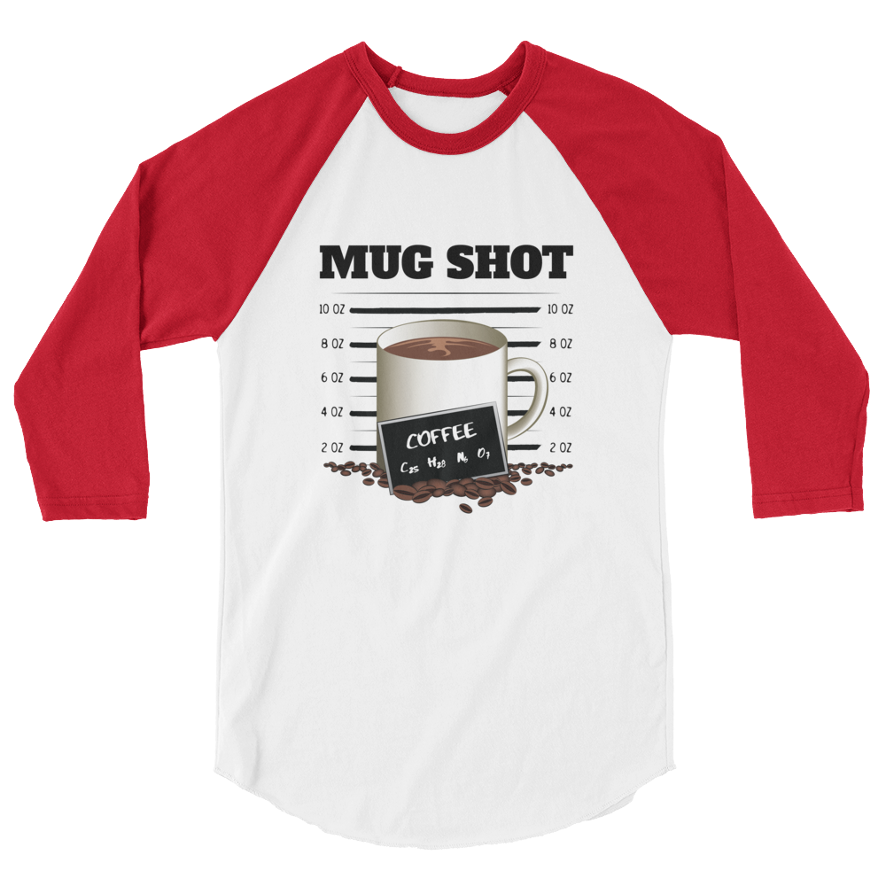 3/4 Sleeve Raglan Shirt with "Mug Shot" Design