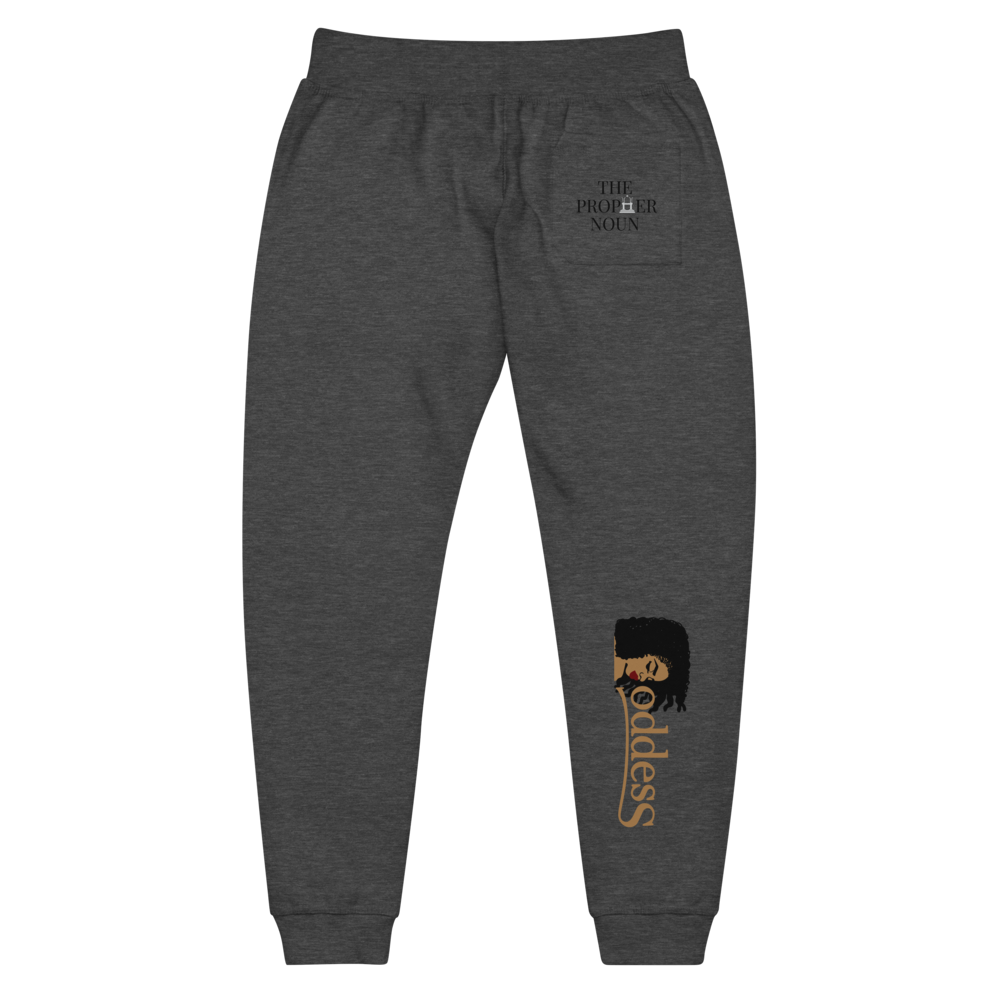 Fleece Sweatpants with "Goddess" and "The PropHer" Noun Designs