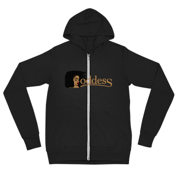 Zip Hoodie with "Goddess" and "The PropHer Noun" Designs