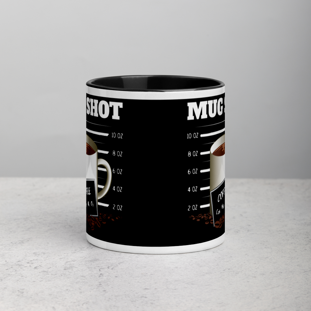 Black Mug with "MUG SHOT" Design