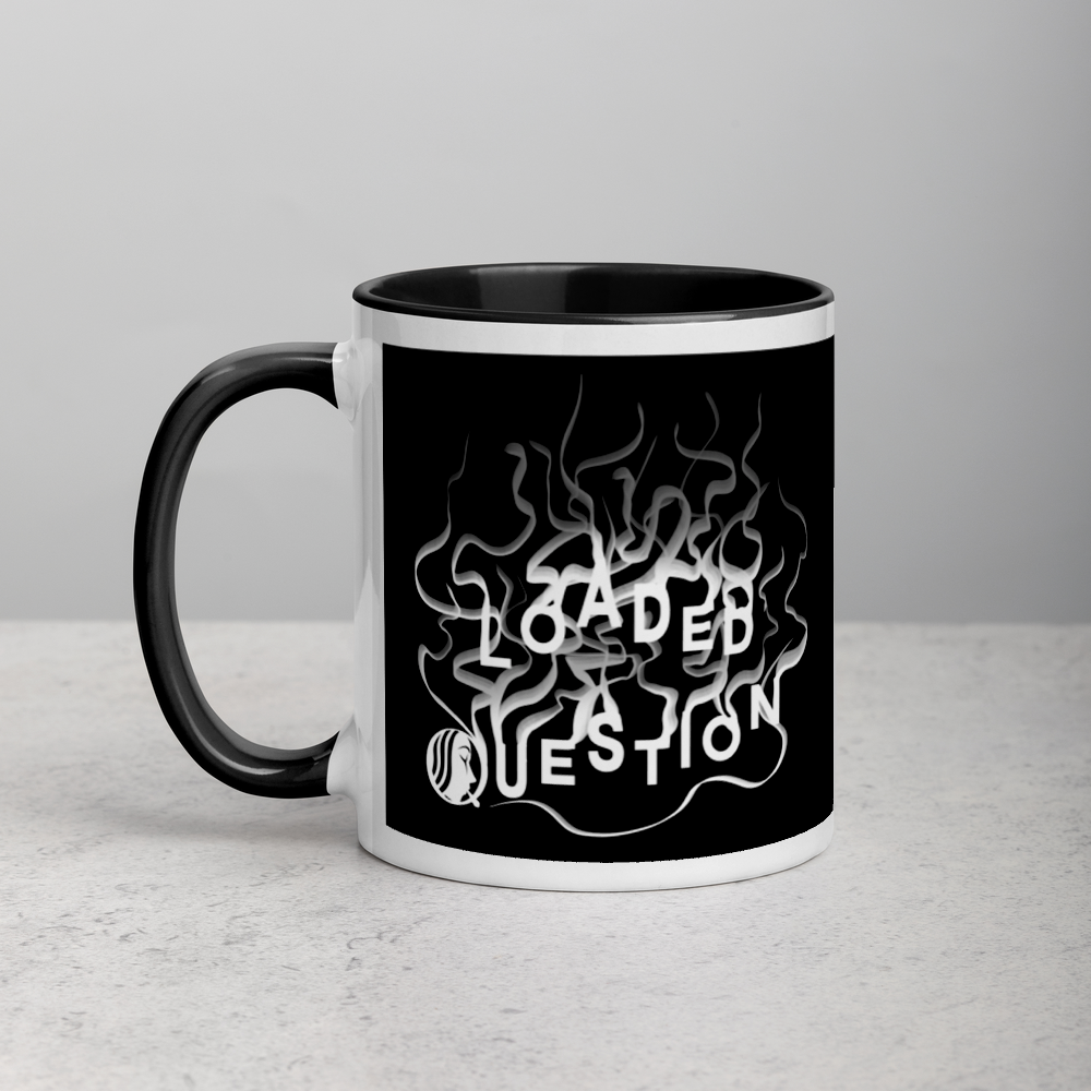 Black Mug with "Loaded Question" Design
