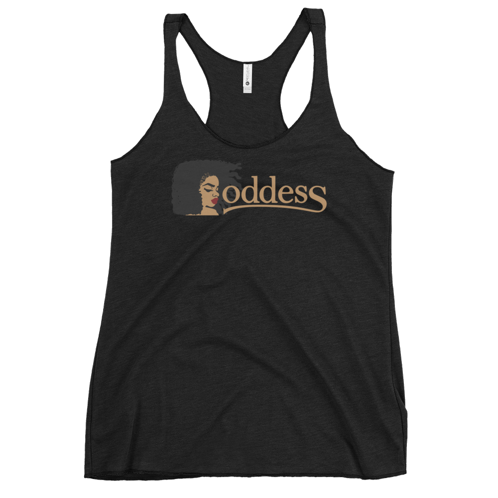 Women's Racerback Tank with "Goddess" and "The PropHer Noun" Designs