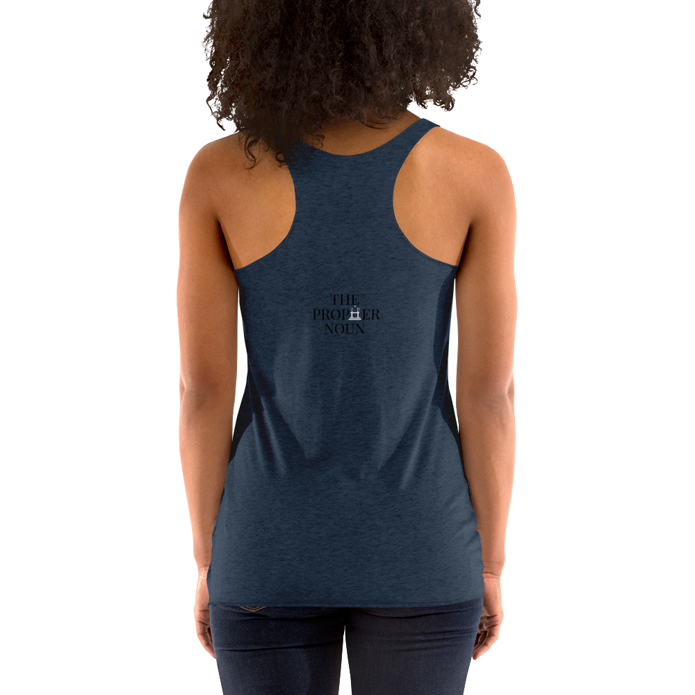 Women's Racerback Tank with "Goddess" and "The PropHer Noun" Designs