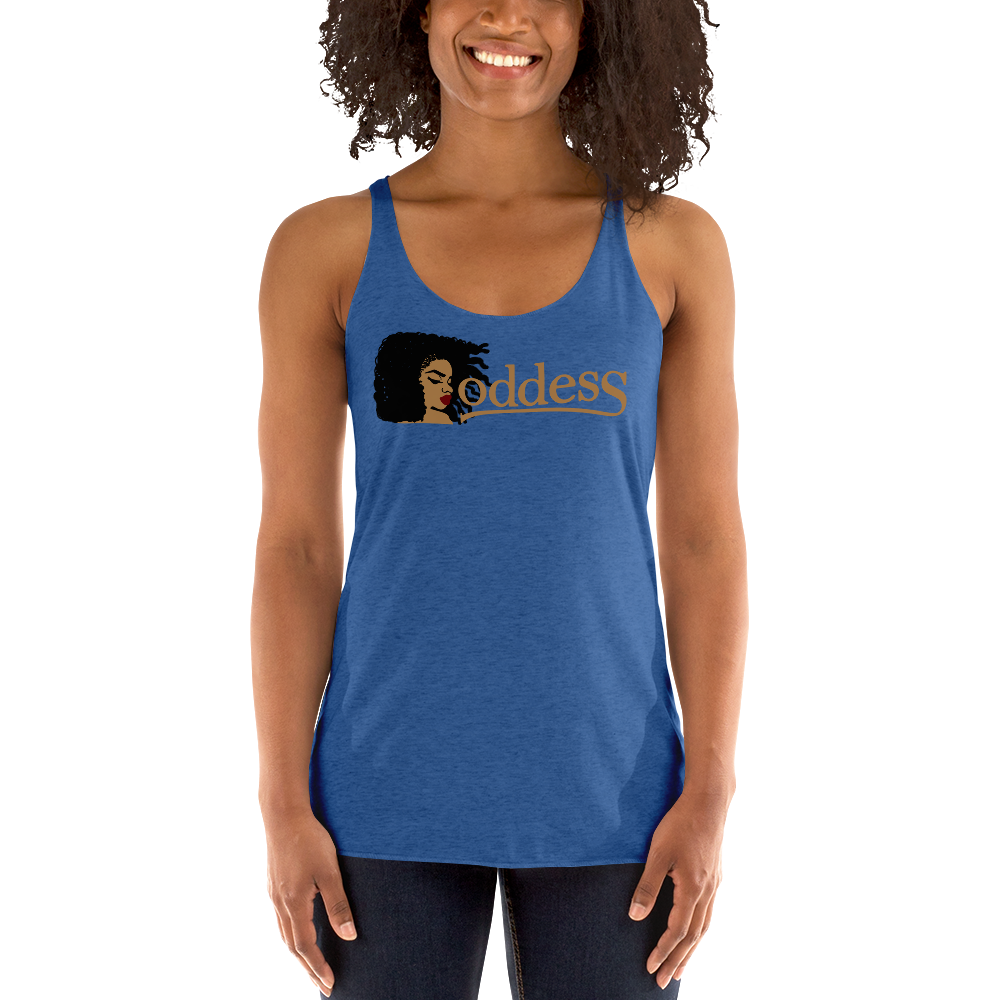 Women's Racerback Tank with "Goddess" and "The PropHer Noun" Designs