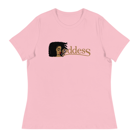 Women's Relaxed T-Shirt with "Goddess" and "The PropHer Noun" Designs